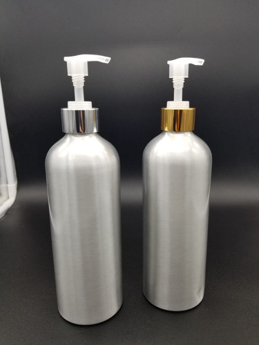 Botella De Aluminio 500ml C/dosificador Oro Y Plata (50pz)