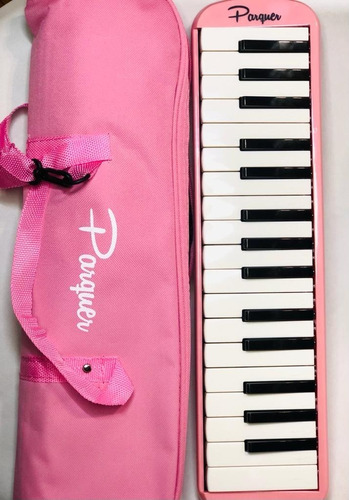 Flauta Melodica 32 Notas Rosa Incluye Funda Y Manguera