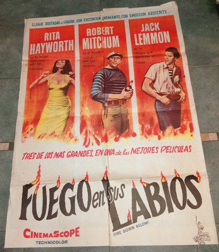 Fuego En Sus Labios/ Poster Gigante De Cine!!