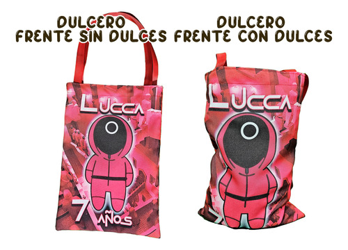 25 Pzs Dulceros Bolo El Juego Del Calamar Recuerdo Fiesta Rojo El Juego Del Calamar Circulo