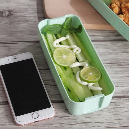 Contenedor Lonchera Box Lunch Divisiones Cubiertos Portatil