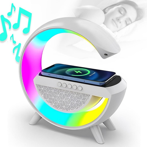 Caixa De Som Bluetooth Luminária Rgb Induçao G Speaker