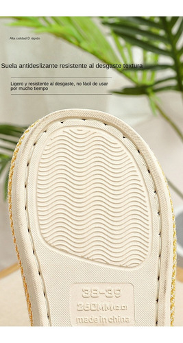 Pantuflas Antideslizantes Cómodas Para El Hogar De Lino Para