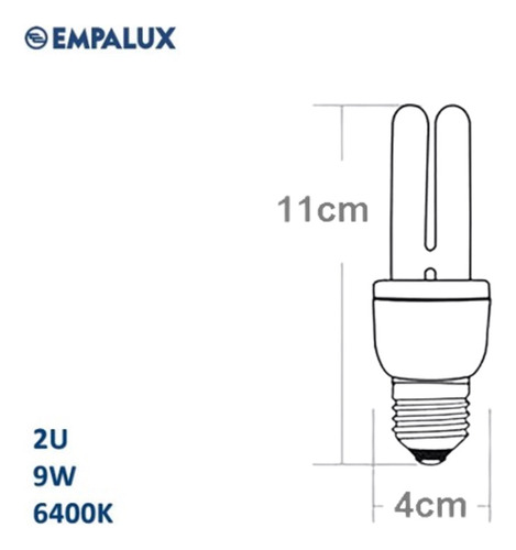 Lâmpada Fluorescente Mini Compacta 9w Base E27 220v Empalux Branco-frio