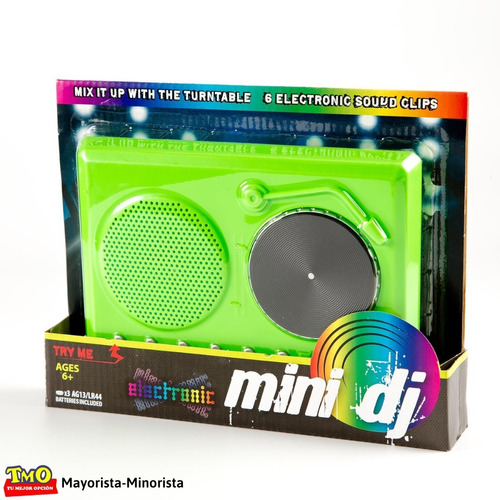 Juguete Mini Dj Plato Giratorio Con 6 Clips Sonido Eléctrico