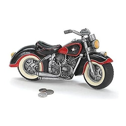 Hucha Con Forma De Negro Y Rojo De La Motocicleta Home Decor