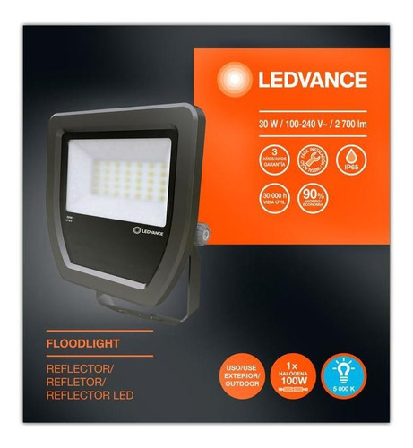 Imagen 2 de 5 de Reflector Led Ledvance Floodlight 30w Luz Fria Ip65