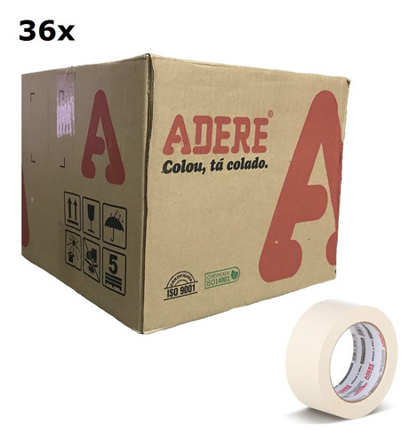 36 Rl. Fita Crepe Larga 48mm X 50mt Grossa Adere Cx Lacrada