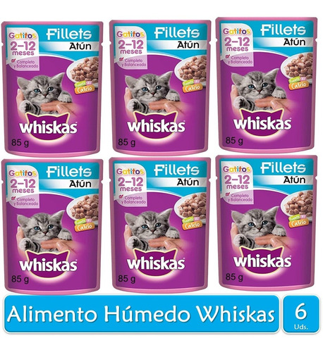 Whiskas Alimento Húmedo Gatitos 85g X6 Sobres