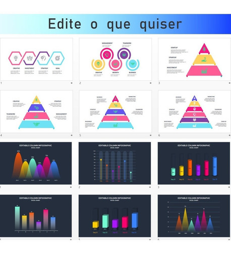 Imagem 4 de 4 de 6.500 Infográficos E Templates Para Power Point Editáveis