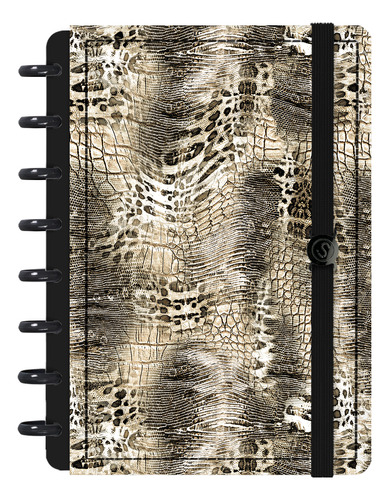 Caderno Disco Inteligente P Animal Print Onça Croco 80f