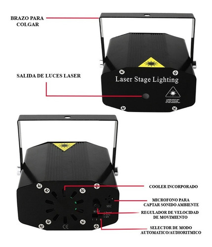 Imagen 5 de 10 de Laser Lluvia Audioritmico Multipunto Luces Dj Fiestas