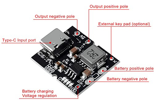 Pacote: 12 Unidades De Módulo Step-up Tipo C 5v 2a Com Prote