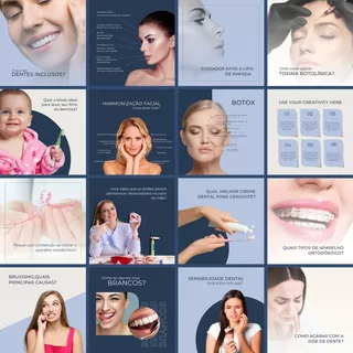 50 Templates Minimalista Odontologia _ Feed Organizado Canva