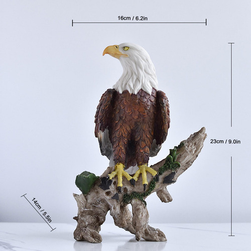 Perching Bald Eagle Statue Resin Ornament Decorative