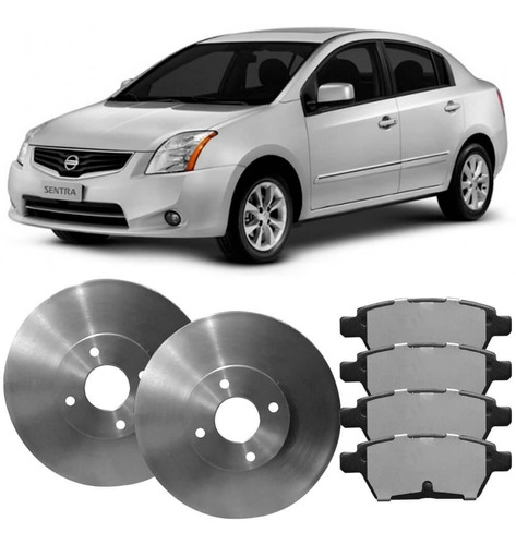 Kit Disco + Pastilha Freio Nissan Sentra 2007 A 2013 2.0 16v