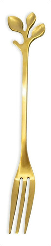 Set X 6 Tenedores De Postre Acero Inoxidable Dorados 12 Cm