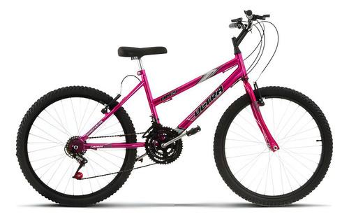 Bicicleta Bike Com Aro 24 Feminina Chrome Line 18 Marchas Cor Pink