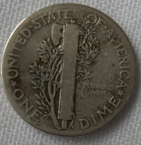 Moneda 1945 Estados Unidos- Mercury One Dime Plata Ley 1945 (Usado)