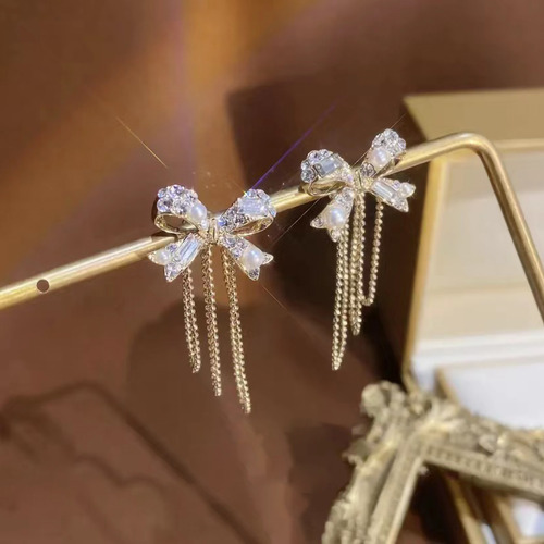 Pendientes De Cadena Con Forma De Lazo Para Mujer, A La Moda