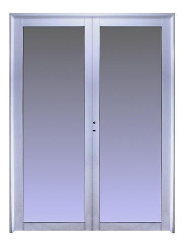 Puerta Doble Aluminio 180x200  M501 Blanca Vidrio Entero 