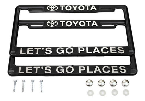 Porta Placas Toyota Auto Camioneta Letras Cromo Cubre Pijas 