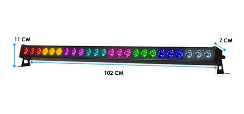 Imagen 3 de 6 de Steelpro Barra Led Alta Potencia 24x5w Rgb - 3 En 1