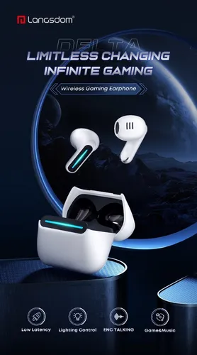 Aud fonos Bluetooth Gamer Langsdom Delta Color Blanco Color de la