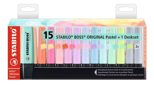 Resaltador Stabilo Boss Pastel Desk Set X15 Serviciopapelero