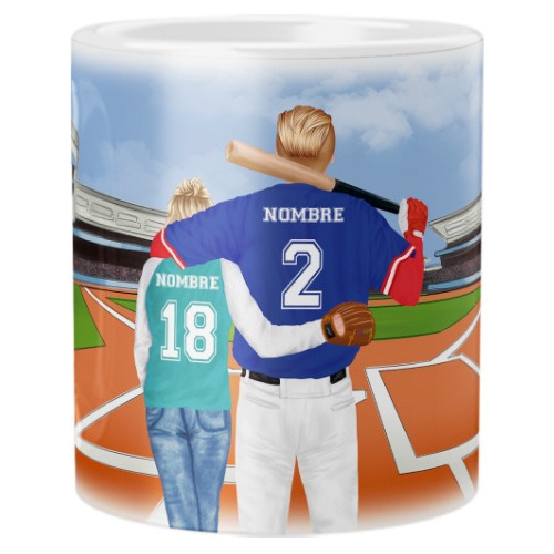 Taza Con Diseño Pareja Béisbol Personalizada