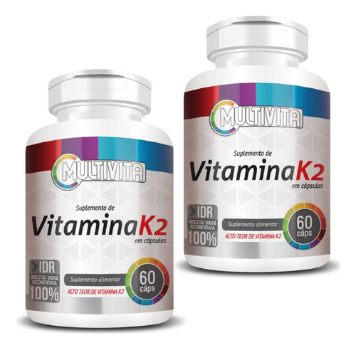 Kit 2x Vitamina K2 (menaquinona-7) 60 Cápsulas - Multivita