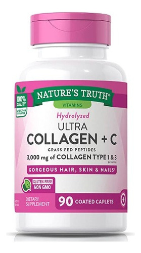 Colageno+vitamina C Natures Truth 3000mg X90 Capsulas S/79