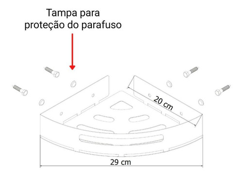 Suportes Porta Shampoo De Canto - Aço Inox (20x20x5cm)