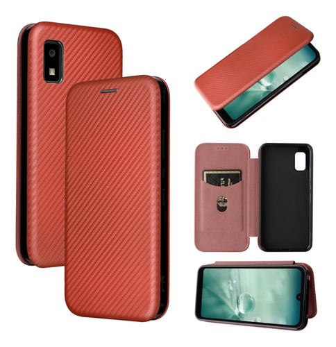 C Funda De Teléfono Pu Marrón Para Sharp Aquos Wish Shg06