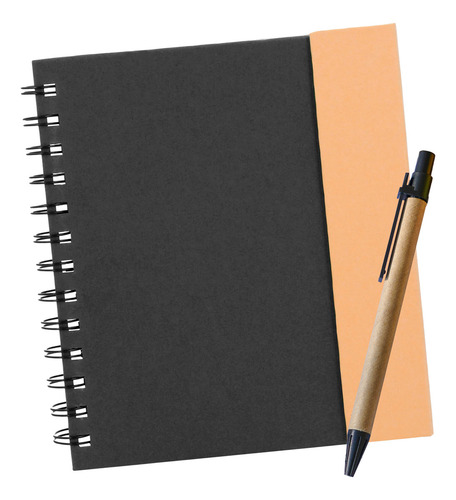Libreta Ecologica Con Notas Block Boligrafo 70 Hojas Rayadas Color Negro