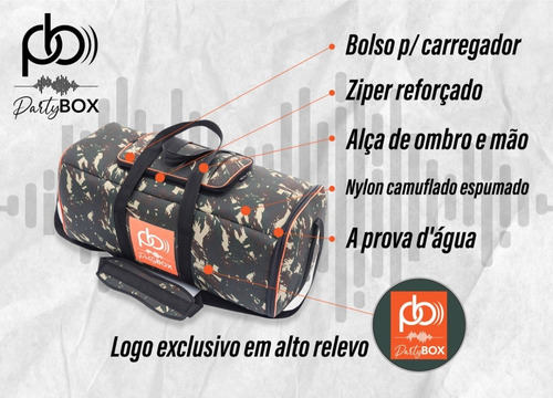 Imagem 2 de 10 de Case Bolsa Bag Jbl Partybox 310 Camuflada Resistente À Agua