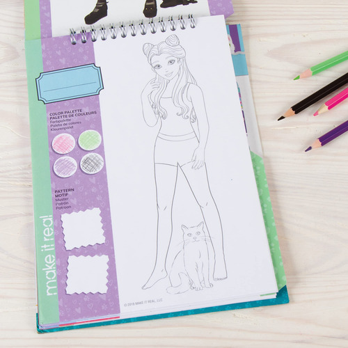 Cuaderno De Bocetos De Moda Para Niñas Con Calcomanías