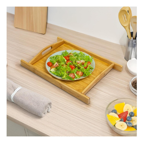 Bandeja De Servicio De BambĂș Natural Bam & Boo Con Asas Y X
