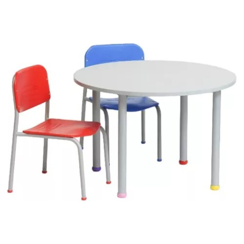 Mesa Piccolo Redonda 90 Cm + 2 Sillas Infantil Niños Jardin