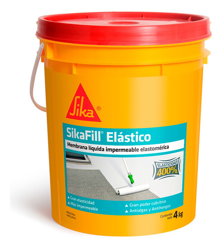 Sikafill Elastico Membrana Liquida 4 Kgs. Colores.