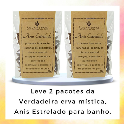 Ervas P/ Banho Anis Estrelado 100% Pura Purificação Kit C/ 2
