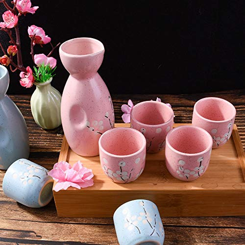 Set De Sake Japonés, 1 Botella De Sake Y 4 Copas De Sake Par