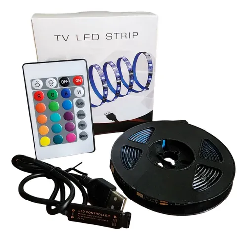 Tira led rgb con control remoto usb para tv – 2 metros - RGB