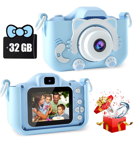 Cámara Digital Niños De Fotos Video 1080p Hd Y Tarjeta 32gb