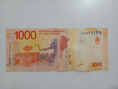 Billete De 1000 Pesos Con Error De Impresion Tres Flores 