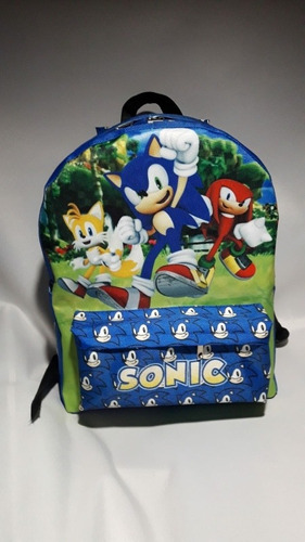 Mochila Grande Sonic Personalizada Con/sin Nombre A Elección