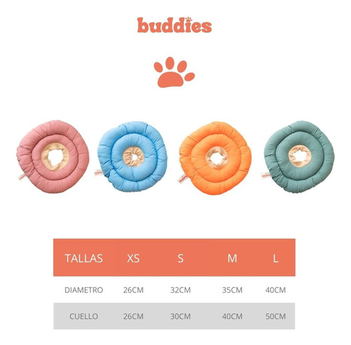 Buddies Donut Anti-lamidos Collar Isabelino Naranja