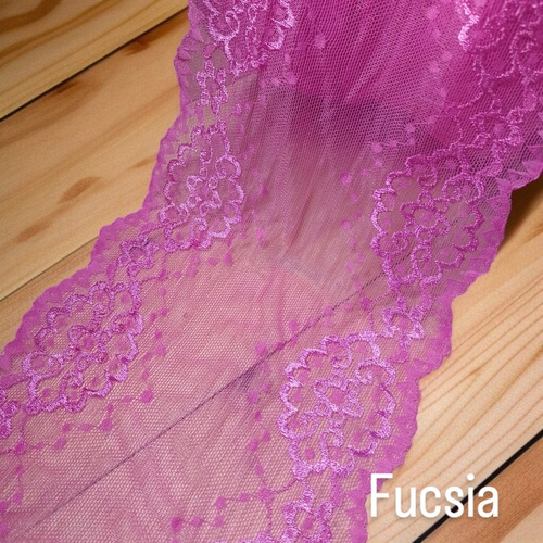 Puntilla Elastizada Lencería X 10 Mts Fucsia