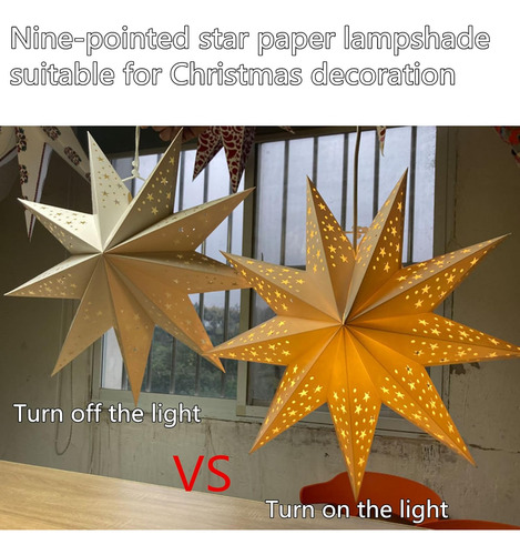 Linterna De Papel Con Estrella De 17.7 Pulgadas Para Navidad