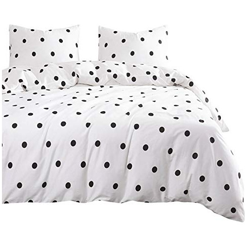 Polka Dot Comforter Set, 100% Cotton Fabric With Soft M...